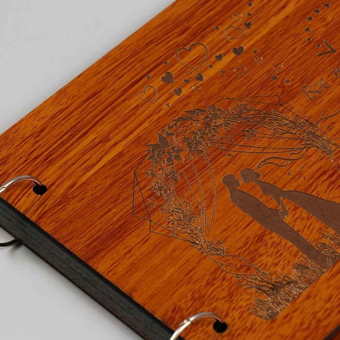 Фотоальбом 30 листов "Свадебный день. Всё начинается с любви"  27х19х2 см