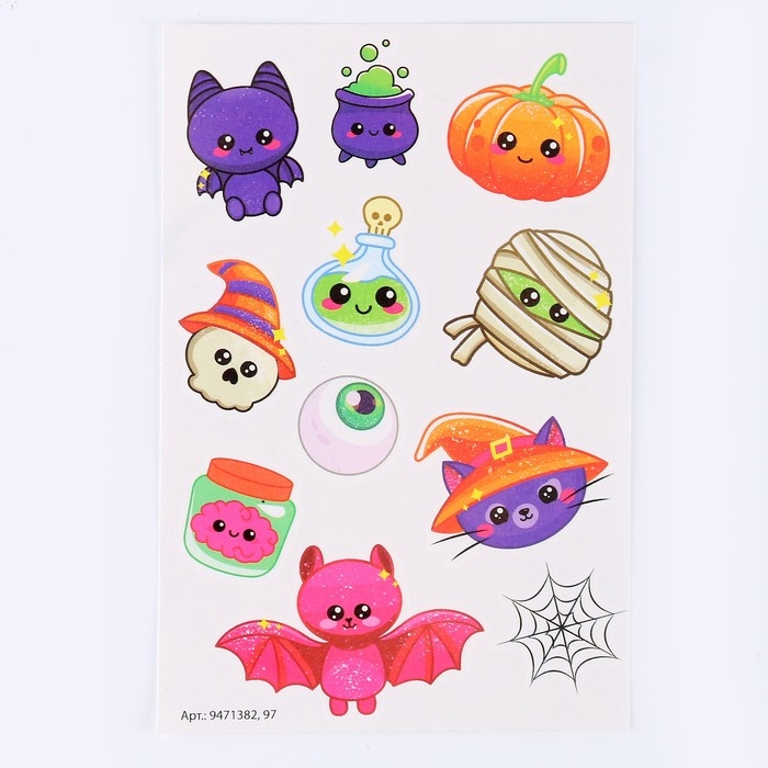 Набор для творчества &laquo;Хэллоуин: Милашки&raquo;, 2 предмета: тату, ободок, тату МИКС