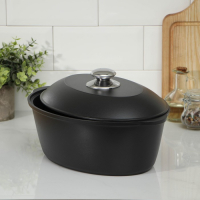 Утятница &laquo;Традиция&raquo;, 4 л, алюминиевая крышка, антипригарное покрытие, цвет чёрный