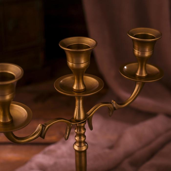Подсвечник латунь на 3 свечки Подсвечник латунь на 3 свечки "Мечта" 8,5х21х24,5 см