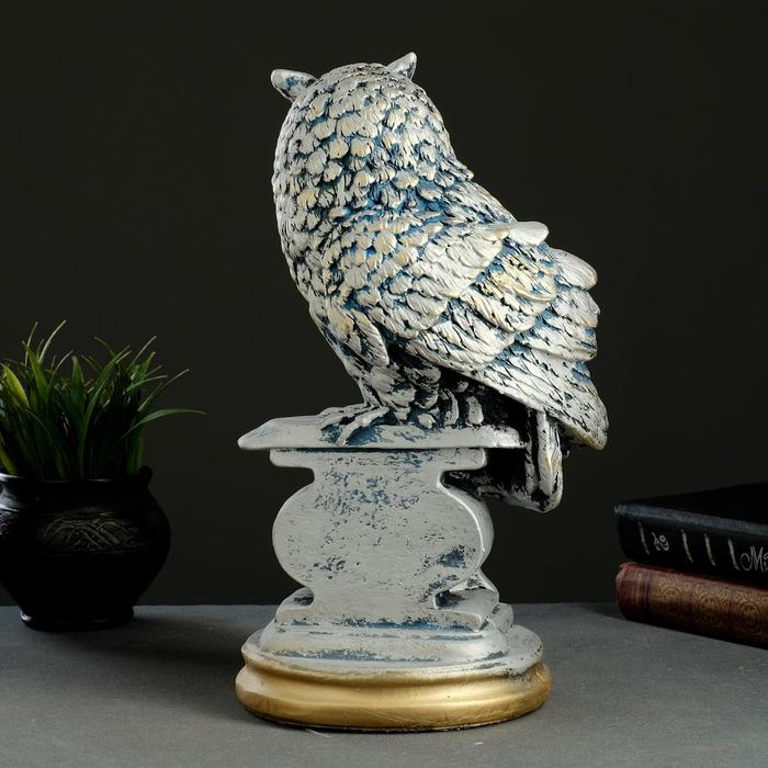 Копилка Копилка "Сова с книгой" серебро, 21х17х35см