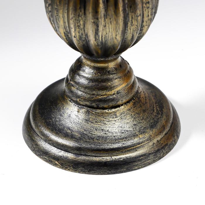 Подсвечник дерево на 1 свечу Подсвечник дерево на 1 свечу "Фердинанд" чёрный с золотой патиной 28х10,5х10,5 см