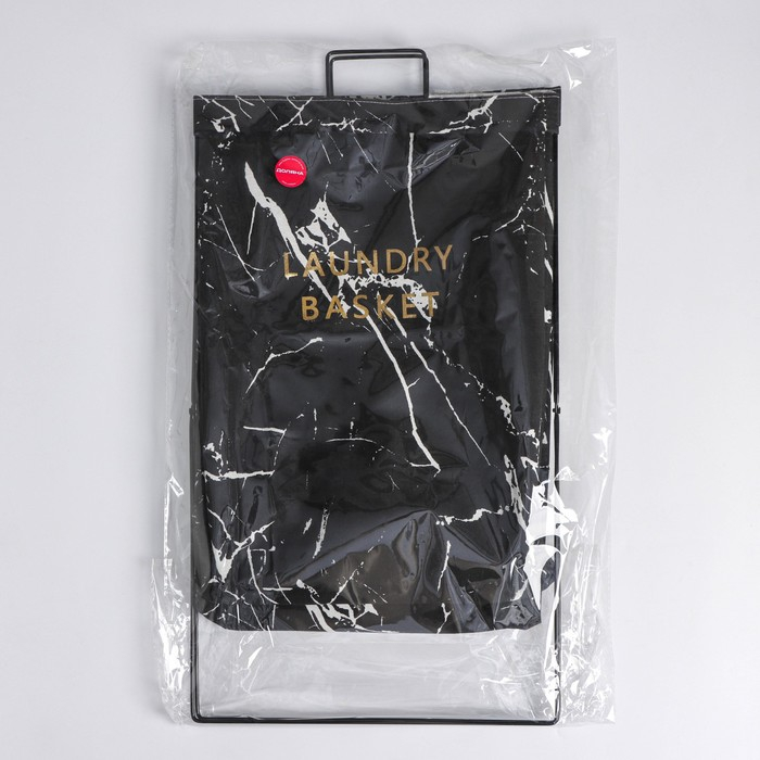 Корзина для белья Доляна «Монро», 40×26×50 см, цвет чёрный Корзина для белья Доляна «Монро», 40×26×50 см, цвет чёрный