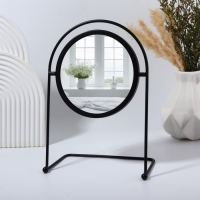 Зеркало настольное &laquo;Богема&raquo;, d зеркальной поверхности 14,5 см, цвет черный