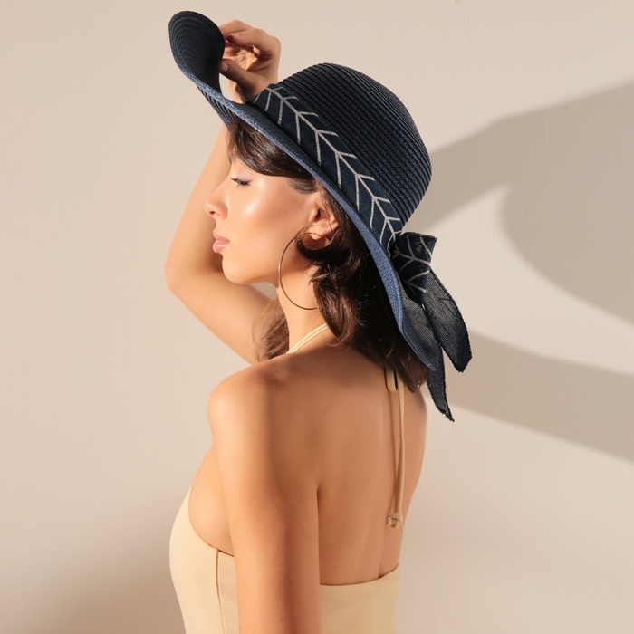 Шляпа женская MINAKU, цв. синий, р-р 58 Шляпа женская MINAKU, цв. синий, р-р 58