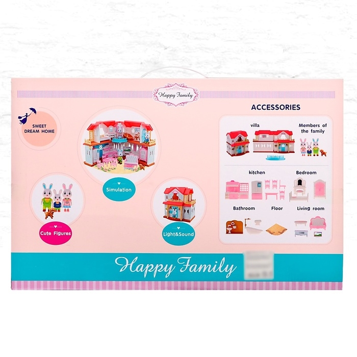Дом для кукол с набором животных &laquo;Семья кроликов&raquo; и питомцем, свет, звук