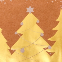 Пакет крафт с золотым тиснением, круглая ручка, "Рожденственский лес" 33 х 25 х 12 см, 120 г   10574