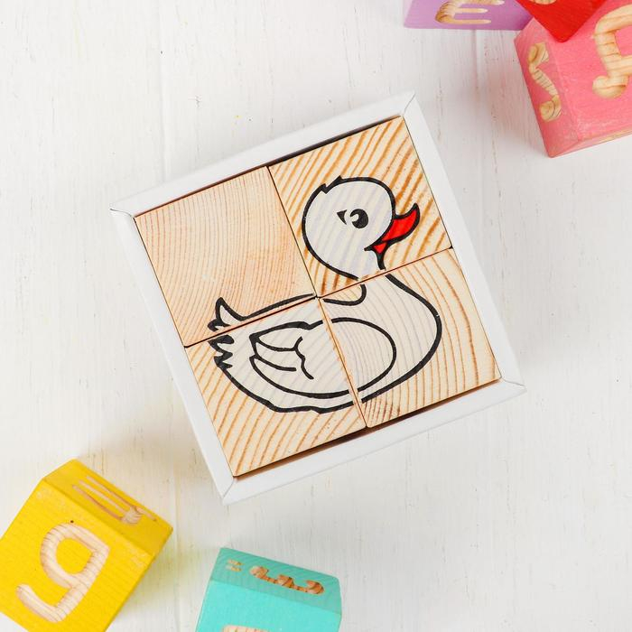 Деревянные кубики &laquo;Животные&raquo; 4 элемента, Томик