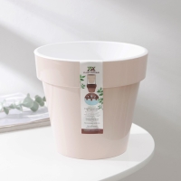 Кашпо для цветов со вставкой «Порто», 2,4 л, цвет жемчужный Кашпо для цветов со вставкой «Порто», 2,4 л, цвет жемчужный