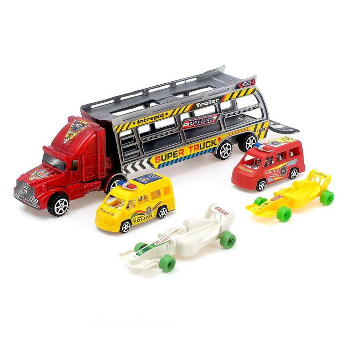 Грузовик инерционный &laquo;Автовоз&raquo;, с машинками, цвета МИКС