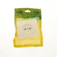 Розетка одноместная Luazon Lighting "Орион", 10 А, скрытая, без з/к, бежевая