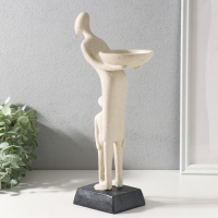 Подсвечник полистоун "Материнство" белый 15х11х34,5 см