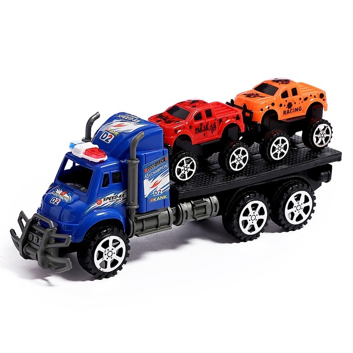 Грузовик инерционный &laquo;Автовоз&raquo;, с 2 машинками, МИКС