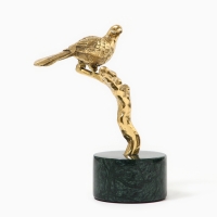 Статуэтка &laquo;Птица&raquo; мрамор латунь 16 х 8 х 24 см