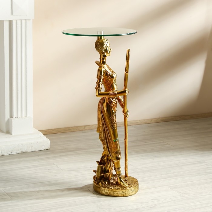 Стол декоративный "Африканка" золото 38х38х85 см