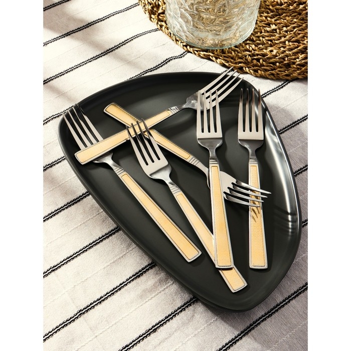 Набор вилок столовых Доляна &laquo;Перту&raquo;, h=20,2 см, 6 шт, цвет серебряный