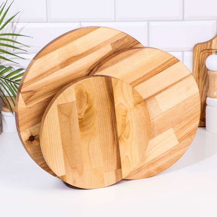 Набор досок разделочных Набор досок разделочных "Круг" в кассете D=35х1,8;30х1,8;25х1,8 см