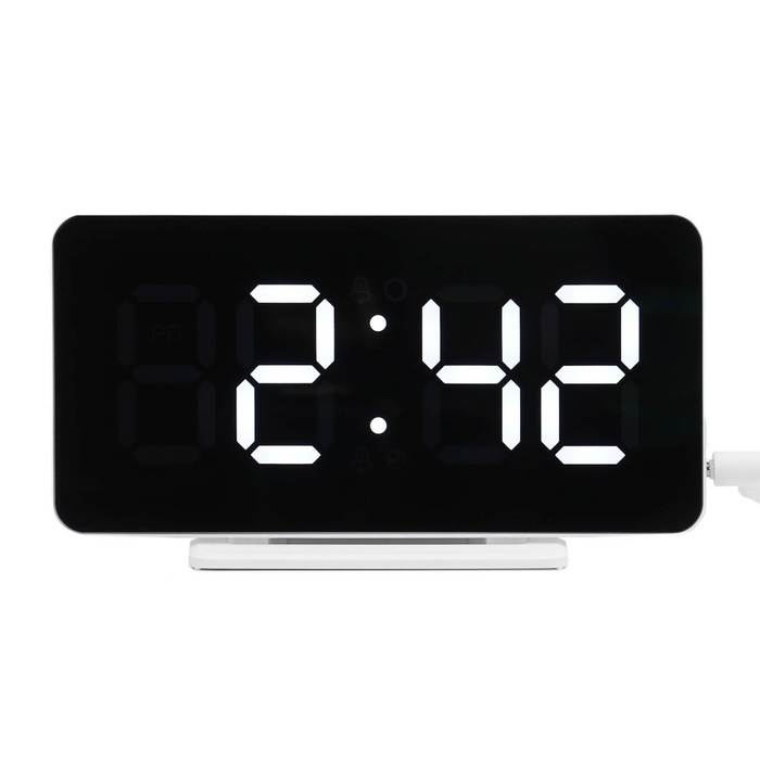 Часы электронные настольные, будильник с подсветкой, календарь, термометр, с подвесом, зарядка USB 1