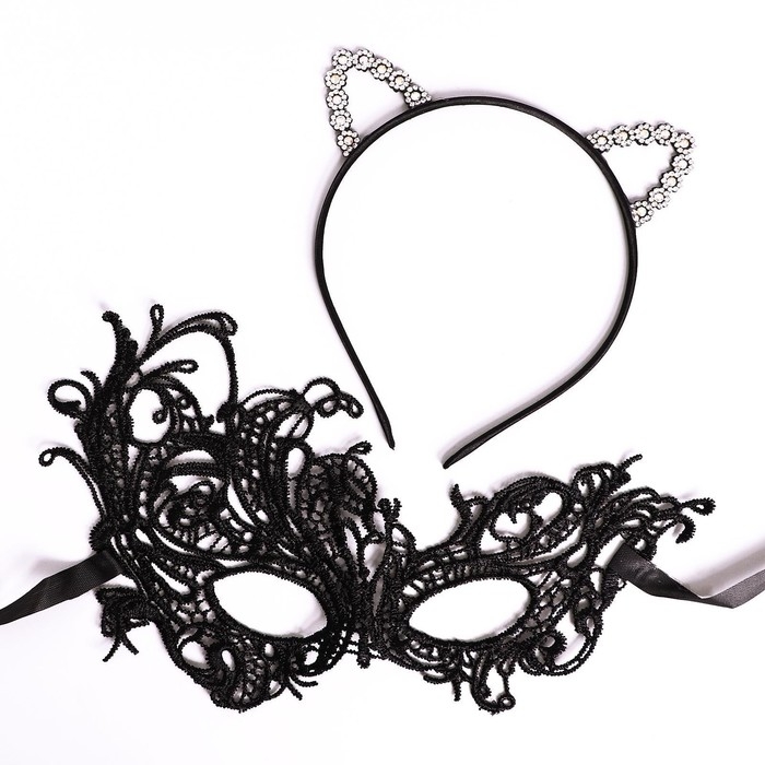 Карнавальный костюм «Погладь меня» (ободок + уши + маска) Карнавальный костюм «Погладь меня» (ободок + уши + маска)