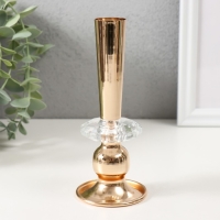 Подсвечник металл, акрил на 1 свечу "Эллея" d=2,5 см золото 6х6х15 см Подсвечник металл, акрил на 1 свечу "Эллея" d=2,5 см золото 6х6х15 см