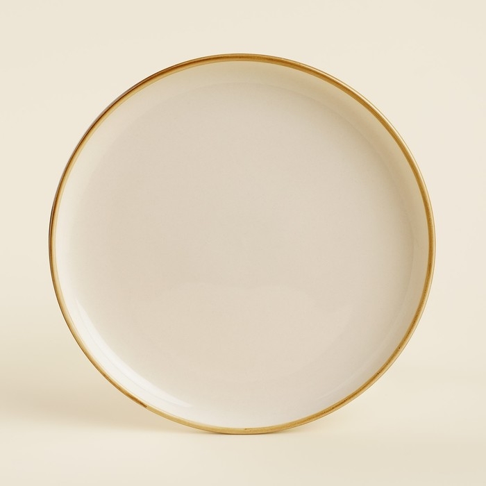 Набор тарелок фарфоровых SL Home &laquo;Леггеро&raquo;, d=20,3 см, цвет бежевый