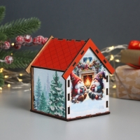 Новогодний чайный домик "Сказочного благополучия" 10,5х9,5х12 см Новогодний чайный домик "Сказочного благополучия" 10,5х9,5х12 см