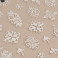 Наклейки для ногтей &laquo;Арабеска&raquo;, объёмные, цвет белый