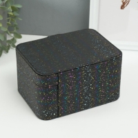 Шкатулка кожзам для украшений "Ночное небо" голография чёрная 14х18х10,5 см Шкатулка кожзам для украшений "Ночное небо" голография чёрная 14х18х10,5 см