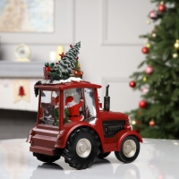 Фигура светодиодная &laquo;Праздничный трактор&raquo;, 25х13х21 см, музыка, батарейки ААх3 (не в комплекте), USB, свечение тёплое белое