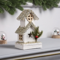 Фигура деревянная "Хижина", 23х10х13 см, 3 LED, батарейки AAx2 (не в комплекте), свечение теплое белое Фигура деревянная "Хижина", 23х10х13 см, 3 LED, батарейки AAx2 (не в комплекте), свечение теплое белое