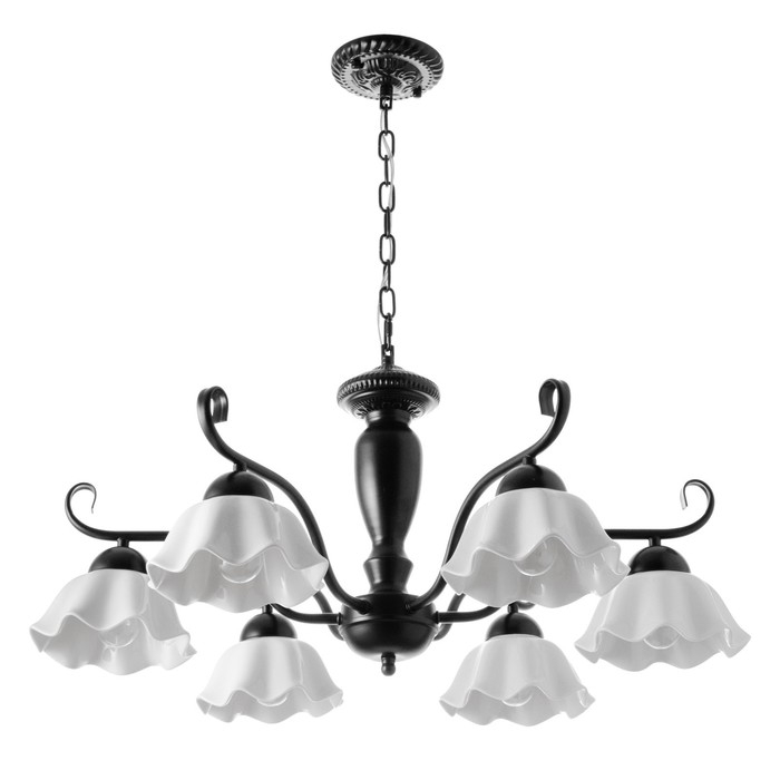 Люстра Люстра "Лукреция" 6хЕ27 40Вт чёрно-белый 77х77х37-72 см BayerLux