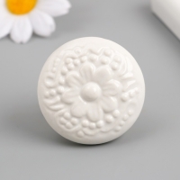 Ручка для шкатулки керамика, металл "Цветок" белая 4,4х4,4х3,4 см Ручка для шкатулки керамика, металл "Цветок" белая 4,4х4,4х3,4 см