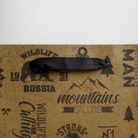 Пакет подарочный крафтовый вертикальный, упаковка, &laquo;For real man&raquo;, ML 23 х 27 х 11.5 см