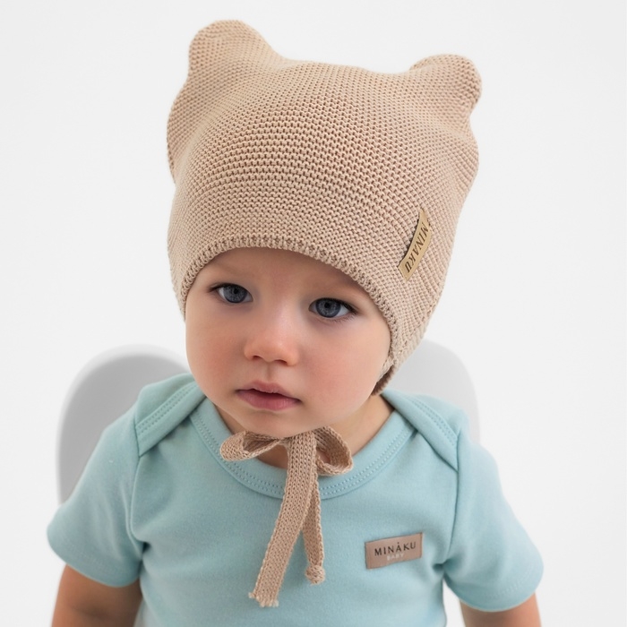 Шапка детская MINAKU  р-р 48-50, цвет бежевый