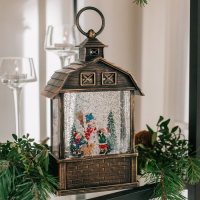 Светодиодная фигура &laquo;Дети и снеговик&raquo; 14 &times; 24 &times; 8 см, пластик, батарейки ААх3 (не в комплекте), USB, свечение тёплое белое