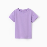 Футболка детская со спущенным плечом, цвет лиловый, рост 122 см Футболка детская со спущенным плечом, цвет лиловый, рост 122 см