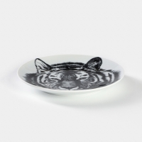 Тарелка фарфоровая &laquo;Тигр&raquo;, d=17,5 см, белая