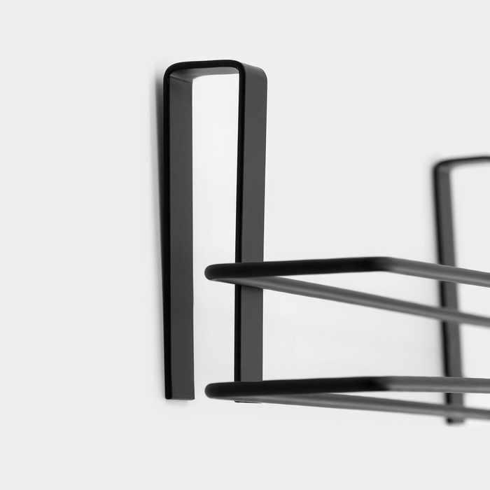 Держатель для полотенец навесной Доляна, 27×7,5×9,5 см, чёрный Держатель для полотенец навесной Доляна, 27×7,5×9,5 см, чёрный