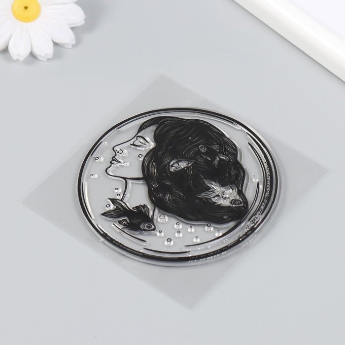 Штамп для творчества силикон "Девушка в морском пузыре" 10х10 см