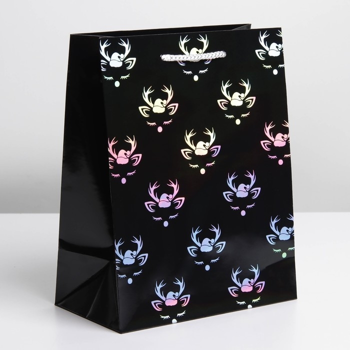 Пакет голография вертикальный «Новый год», MS 23 х 18 х 10 см , Новый год Пакет голография вертикальный «Новый год», MS 23 х 18 х 10 см , Новый год