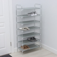 Полка для обуви LaDо́m, 7 ярусов, 60&times;30&times;120 см, цвет белый