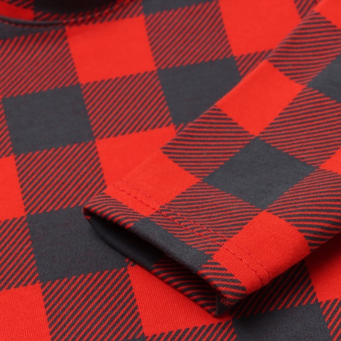 Костюм: джемпер и брюки Крошка Я "Клеточка", рост 86-92 см, красный