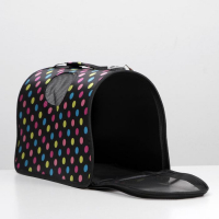 Сумка - переноска для животных "Горошек", чёрная, размер М, 40 х 21 х 27 см Сумка - переноска для животных "Горошек", чёрная, размер М, 40 х 21 х 27 см