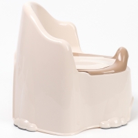 Горшок детский антискользящий &laquo;Комфорт&raquo; с крышкой, съёмная чаша, цвет кремовый