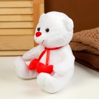 Мягкая игрушка &laquo;Медведь&raquo;, с сердечками, 21 см, цвет белый