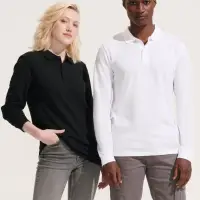 Рубашка поло унисекс с длинным рукавом Planet LSL, темно-зеленая, размер S