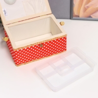 Шкатулка для рукоделия "Белый горох на красном" 13х17,5х24 см Шкатулка для рукоделия "Белый горох на красном" 13х17,5х24 см