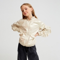 Жакет (бомбер) детский MINAKU: Casual Collection KIDS цвет бежевый, рост 134 Жакет (бомбер) детский MINAKU: Casual Collection KIDS цвет бежевый, рост 134
