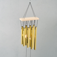 Музыка ветра металл "Спокойствие" золото 8 трубок 67 см Музыка ветра металл "Спокойствие" золото 8 трубок 67 см