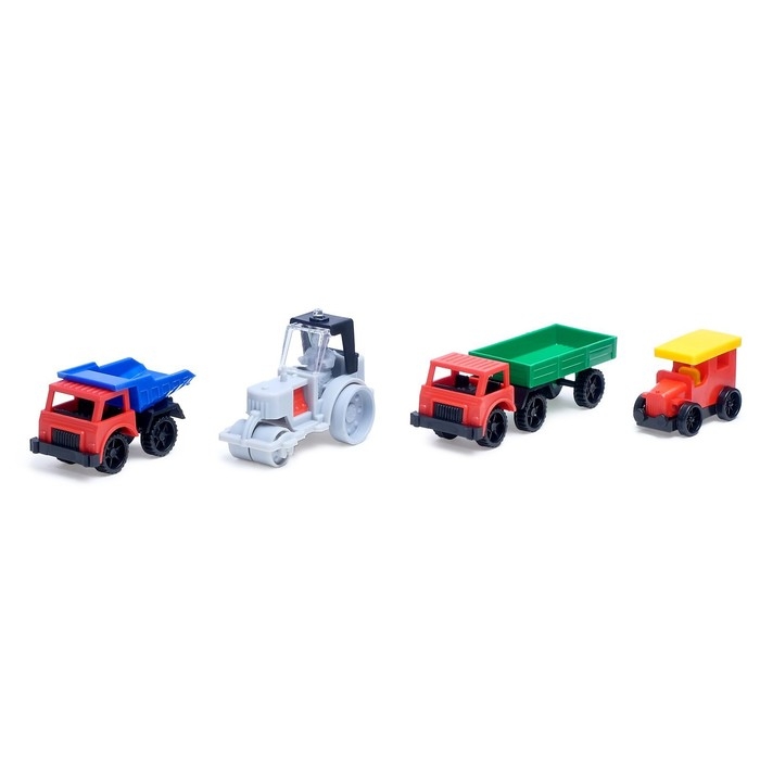 Набор машин: самосвал, каток, полуприцеп, фаэтон, МИКС Набор машин: самосвал, каток, полуприцеп, фаэтон, МИКС